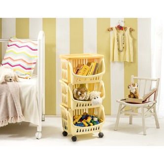 BAMA Regál pojízdný TIDY, žlutý