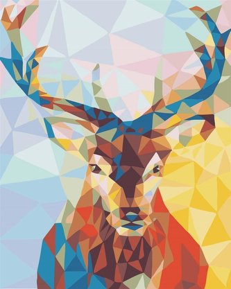 Malowanie po numerach - Geometryczny jeleń 30x40cm Malowanie po numerach - Geometryczny jeleń 30x40cm