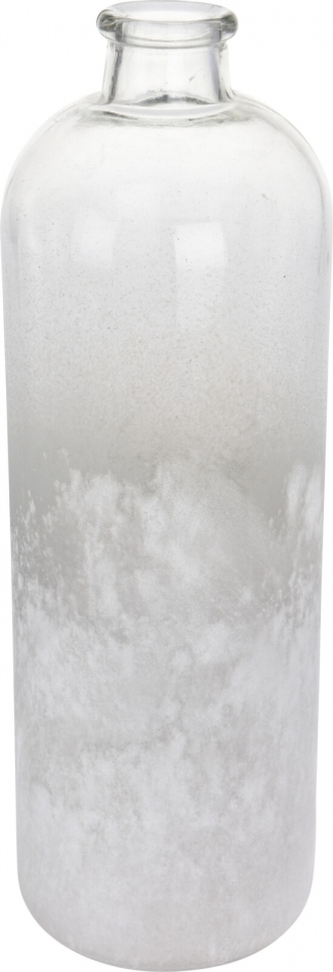 Skleněná váza světle šedá pískovaná 33x11 cm