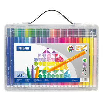 Fixy MILAN kulaté 0.5 mm MAXI - sada 50 ks kufřík