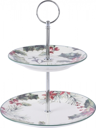 Porcelánový etažér 23x19 cm cesmína