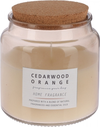 Vonná svíčka ve skle s korkovým víčkem, čiré sklo 10x10,2 cm