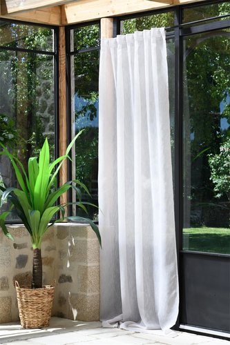 Dekorační záclona s poutky režného vzhledu DERBY natural 140x260 cm (cena za 1 kus) France