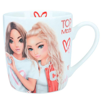 Dárkový hrneček Top Model, Růžový, se vzorem srdcí, Miju + Candy