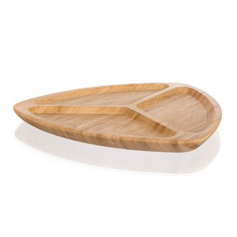 BANQUET Podnos servírovací dělený BRILLANTE Bamboo 28 x 27,7 x ,9 cm