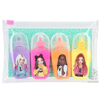 Sada zvýrazňovacích fixů Top Model, 4 barvy ve fóliovém pouzdře