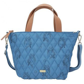 Taška Miss Melody, Modrá s prošíváním a potiskem