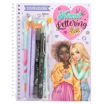 Omalovánka | Top Model Hand Lettering Set, 4 ks psacích potřeb, šablona