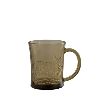 Hrnek sklo 250ml kouřový růže KUSOVKA