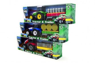 Traktor + přívěs 1:2 modrý TEAMA