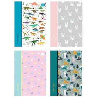 Zeszyt A5 w kratkę 16 kartek z polipropylenową okładką MIX DZIEW