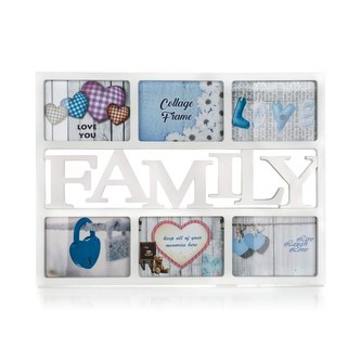 HOME DECOR Fotorámeček na 6 foto FAMILY 48 x 33 x 1,2 cm
