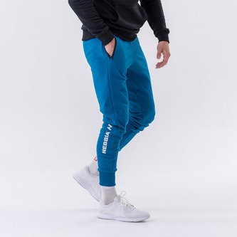 Pánské tepláky Slim Re-gain Blue - NEBBIA - Velikost: M