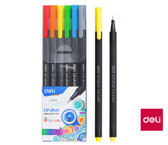 Popisovač DELI liner 6 barev LINUS EQ900-06
