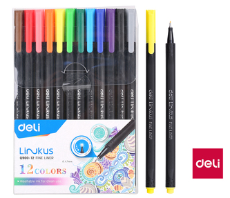 Popisovač DELI liner 12 barev LINUS EQ900-12