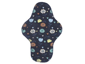 XL vložka (Bambusové froté s PUL) - Džínové kopretiny (bavlněný úplet)