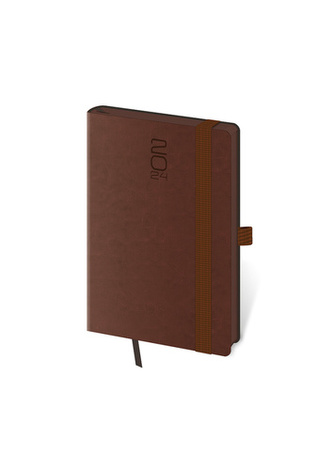 Kapesní diář Memory tmavě hnědý s gumičk