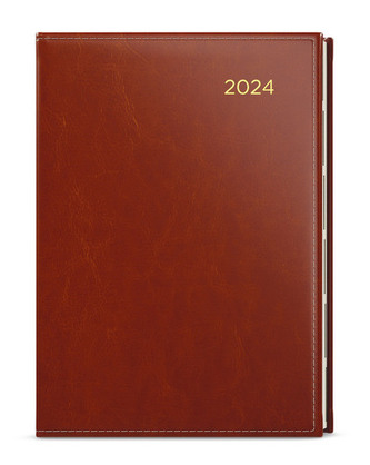 Týdenní diář 2024 Oskar Premier A5 hnědá