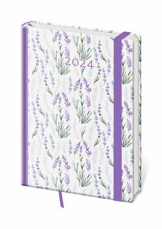 Diář 2024 denní A5 Vario - 19 LAVENDER s gumičkou
