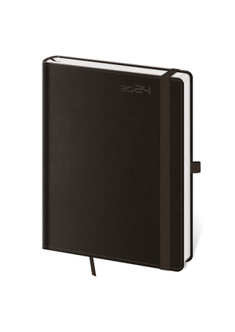 Diář 2024 týdenní B6 Double Black s poutkem na propisku
