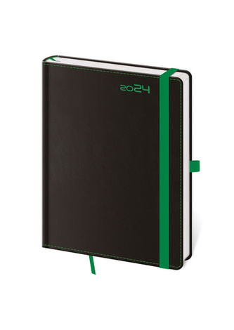 Týdenní diář B6 Black Green s poutkem