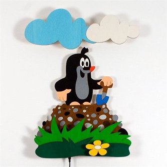 LED lampička DoDo dětská, krtek na hromádce (s dálkovým ovladačem)