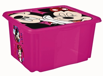 Úložný box s víkem "Minnie", Růžová