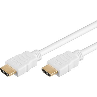 PremiumCord HDMI High Speed + Ethernet kabel,bílý, zlacené konektory, 3m