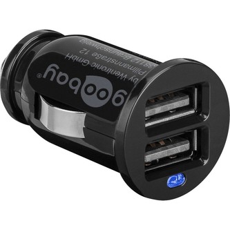 goobay napájecí 12V autoadaptér na 2x USB 2,1A černý