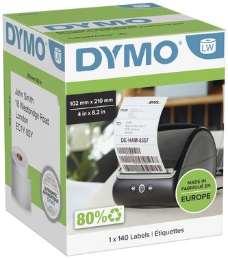 Dymo 2166659, 210mm x 102mm, bílé papírové štítky