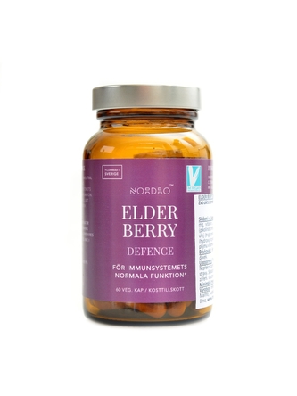 Nordbo - Elderberry Defence 60 kapslí (Extrakt z černého bezu + vit. C + zinek)