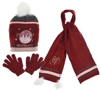 SOUPRAVA  ČEPICE, ŠÁLA  A RUKAVICE HARRY POTTER - velikost 54