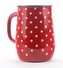 džbán 2,5l - červený, bílý puntík, d11,5x20cm, smalt *2/23