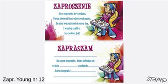 Zaproszenia Young Dziewczynka wzór nr 12 10szt