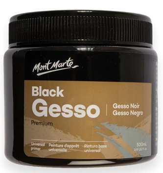 Mont Marte podkladová báze černá (gesso), 500ml, č.0040, kelímek