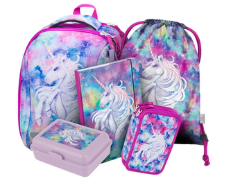 BAAGL SET 5 Shelly Jednorožec: aktovka, penál, sáček, desky, box