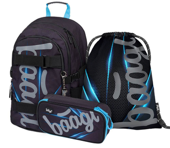 BAAGL SET 3 Skate Bluelight: batoh, penál, sáček