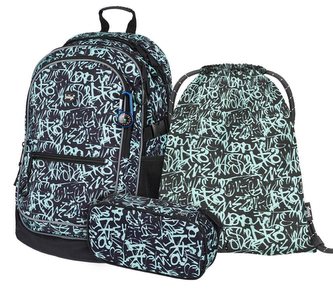 BAAGL SET 3 Core Graffito: batoh, penál, sáček