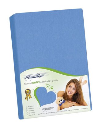 Prostěradlo jersey - modrá - 90x200 cm