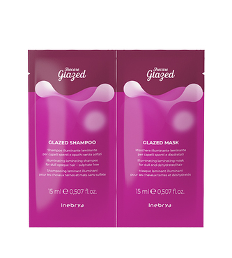 Inebrya Shecare Glazed Shampoo + Mask set vlasové kosmetiky 15 ml + 15 ml