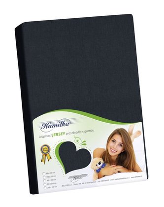 Prostěradlo jersey - černá - 120x200 cm