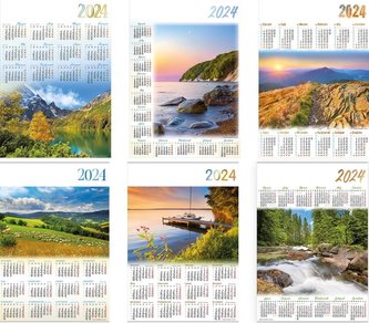 Kalendarz 2024 Jednoplanszowy MIX (12szt)