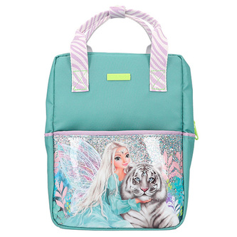 Batůžek s flitry Top Model, Víla s bílým tygrem, zeleno-fialový