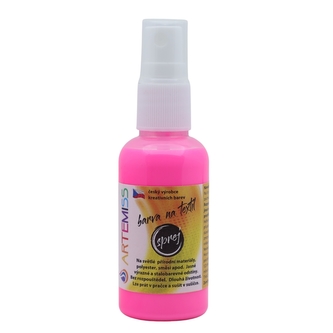 ARTEMISS Barva na textil ve spreji - neon (září pod UV světlem) 50g, neon červená