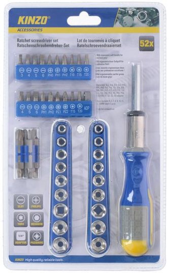 ŠROUBOVÁK + SADA BITŮ 52KS