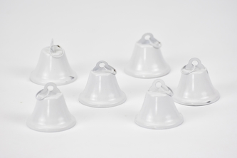 Kovový zvoneček bílý sada 6 ks, 4x4,2 cm