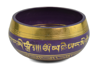 Tibetská mísa č. 305 s paličkou 9 cm - fialová