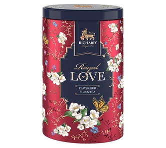 Černý aromatizovaný čaj Richard Royal Love červená – 80 g