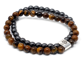 Náramek dvojitý magnetický, tygří oko