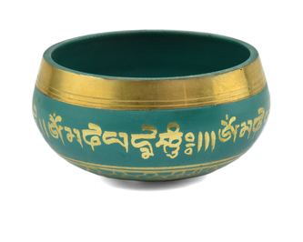 Tibetská mísa č. 316 s paličkou 9 cm - zelená